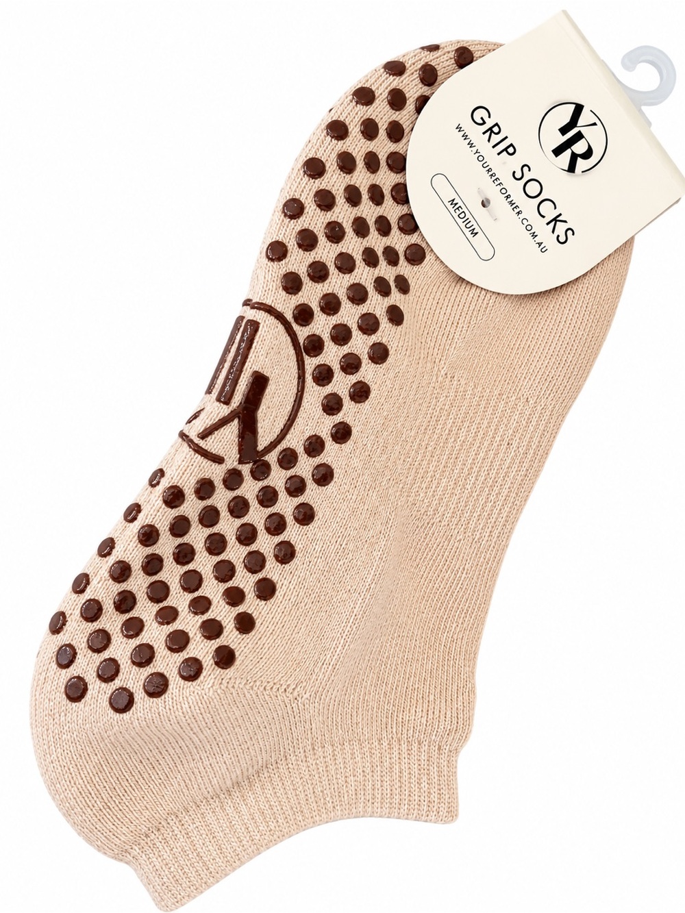 Non-Slip Low-Cut Grip Socks - Beige by